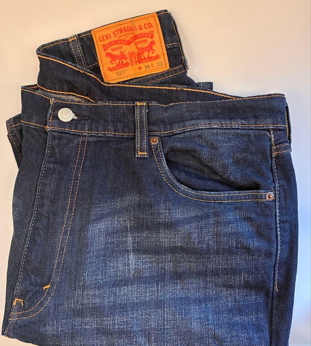 Levi's 527 Slim Bootcut Jeans Men's 38x32 Dark Wash Stretch Blue Denim WaterLess